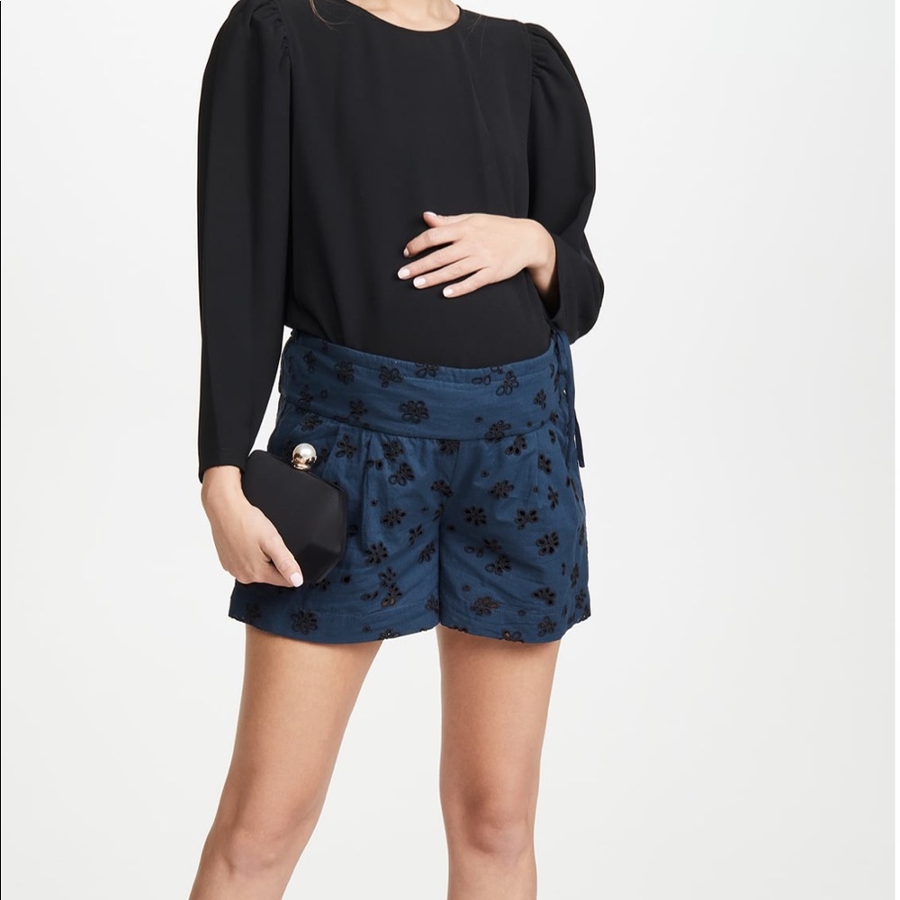 Hatch Renata Maternity size 1 embroidered shorts